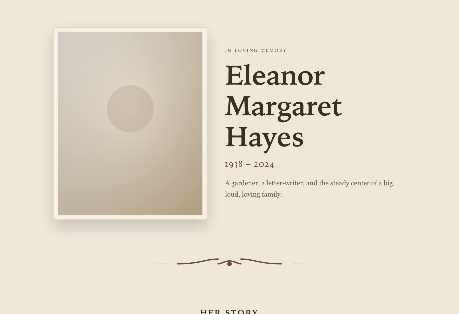 Preview of the Heritage memorial template
