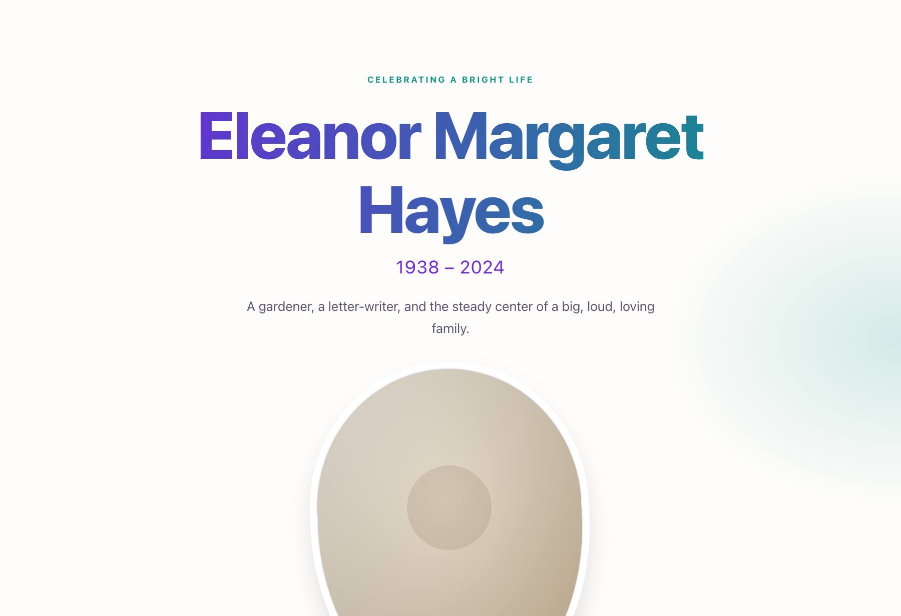 Preview of the Playful memorial template