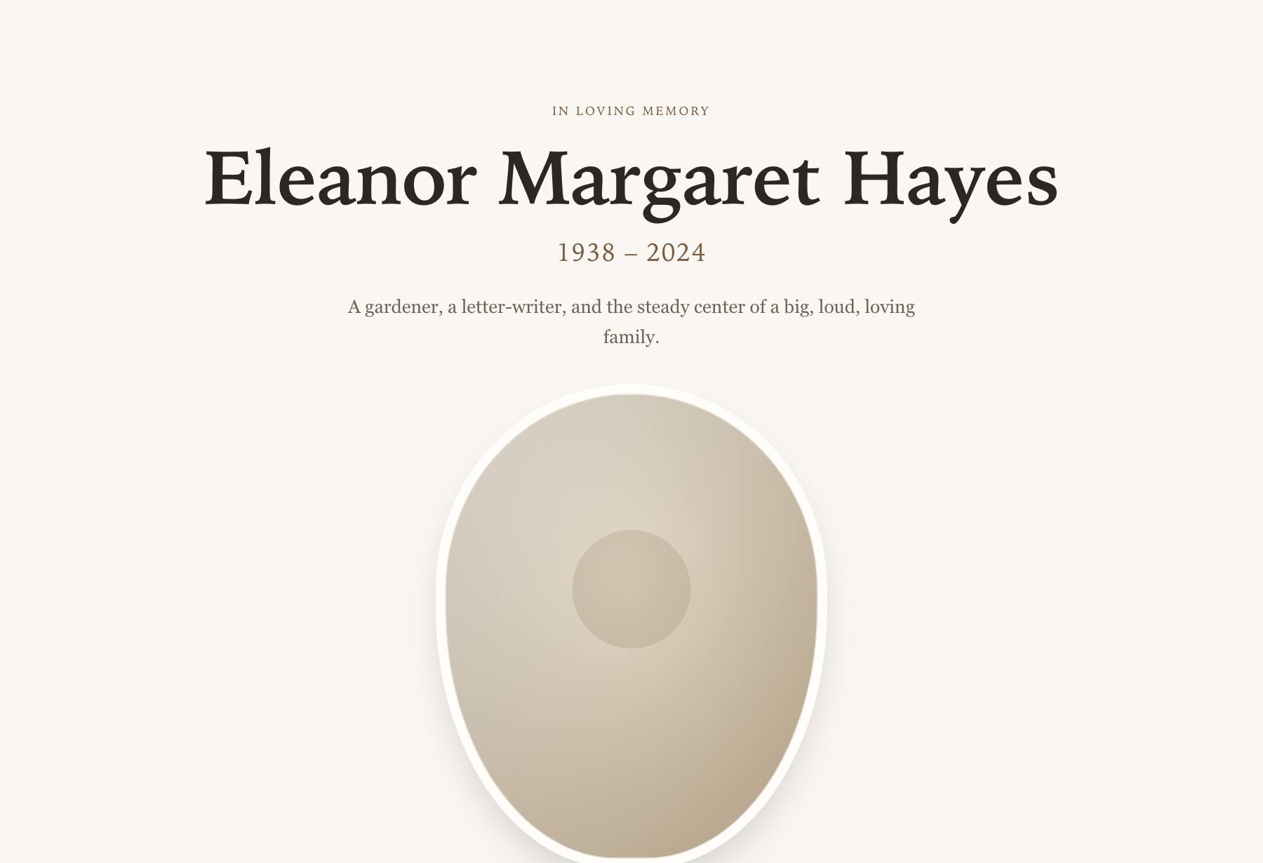 Preview of the Serene memorial template